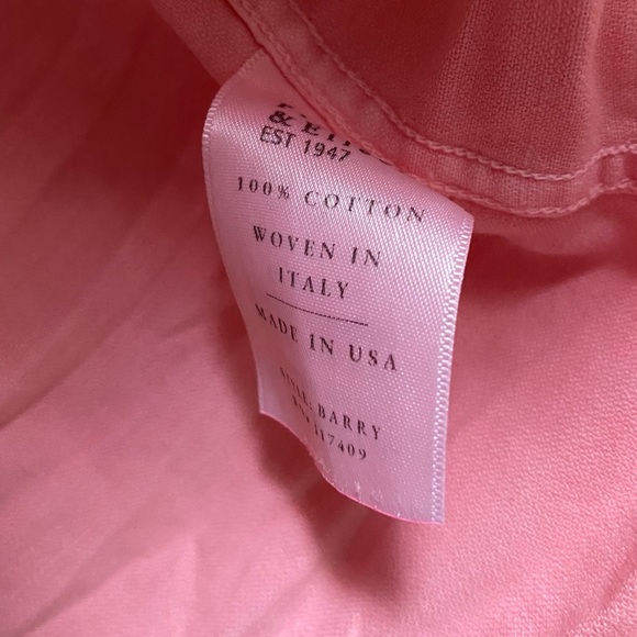 Frank & Eileen BARRY Tailored Button-Up Shirt Famous Denim Size: M Pink - Picture 8 of 16